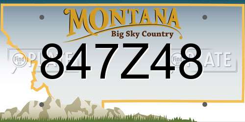 847Z48 Montana License Plate
