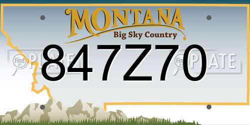 847Z70 Montana License Plate