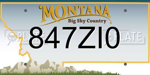 847ZI0 Montana License Plate