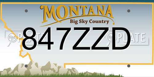 847ZZD Montana License Plate