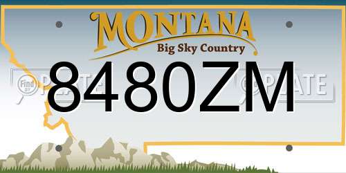 8480ZM Montana License Plate