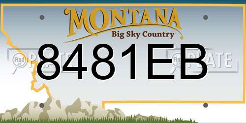 8481EB Montana License Plate