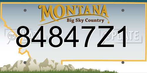 84847Z1 Montana License Plate