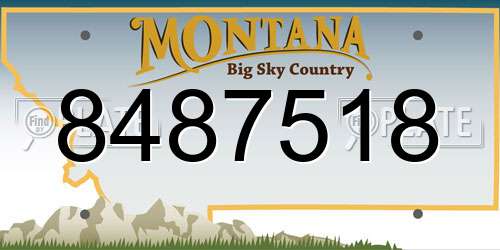 8487518 Montana License Plate
