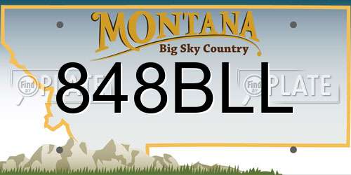 848BLL Montana License Plate