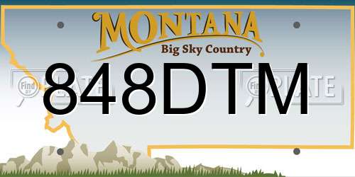 848DTM Montana License Plate
