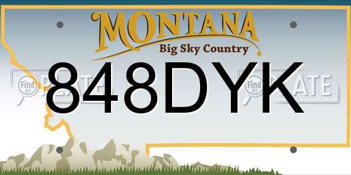 848DYK Montana License Plate