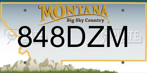 848DZM Montana License Plate