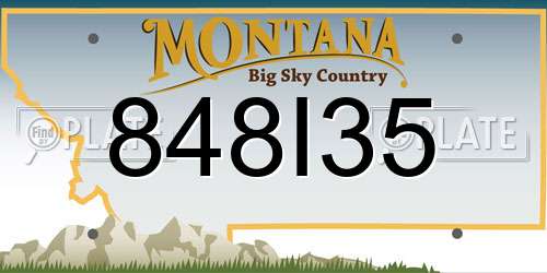 848I35 Montana License Plate