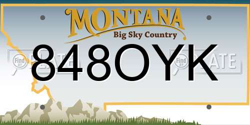 848OYK Montana License Plate