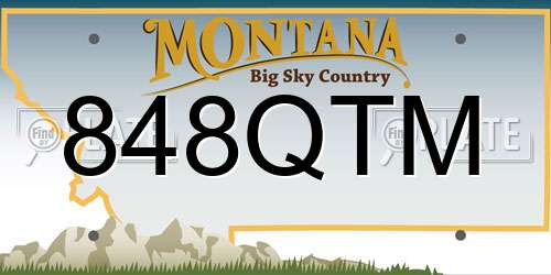848QTM Montana License Plate
