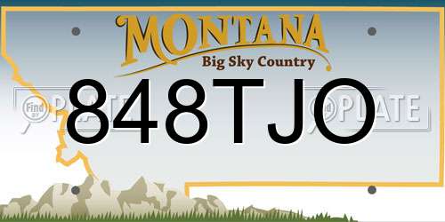848TJO Montana License Plate