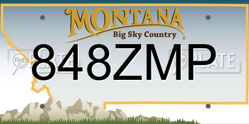 848ZMP Montana License Plate