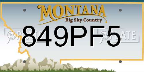 849PF5 Montana License Plate