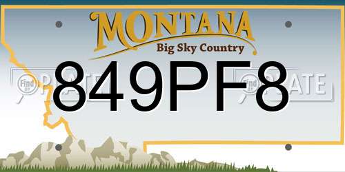 849PF8 Montana License Plate