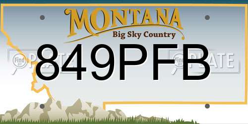 849PFB Montana License Plate