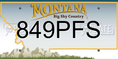 849PFS Montana License Plate