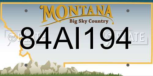 84AI194 Montana License Plate