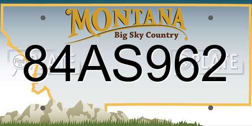 84AS962 Montana License Plate