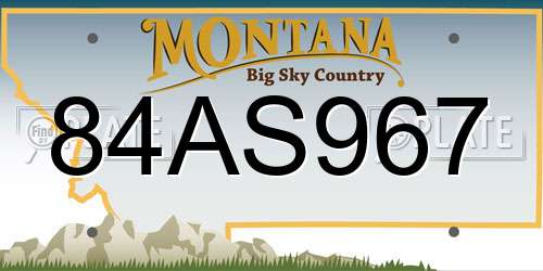 84AS967 Montana License Plate