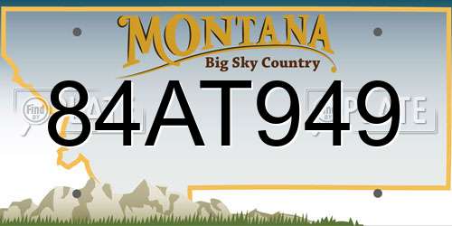 84AT949 Montana License Plate