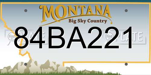 84BA221 Montana License Plate