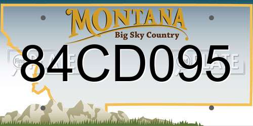 84CD095 Montana License Plate