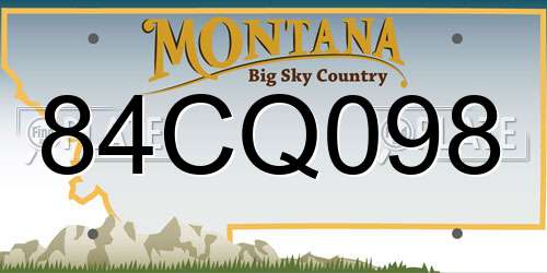 84CQ098 Montana License Plate