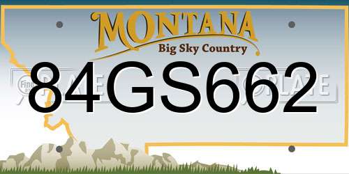 84GS662 Montana License Plate