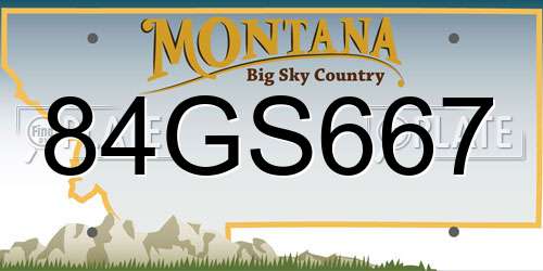 84GS667 Montana License Plate