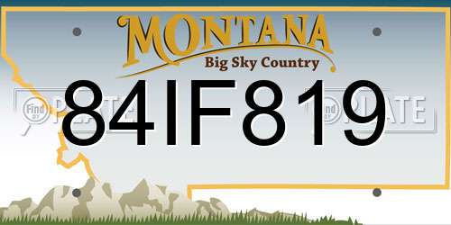 84IF819 Montana License Plate