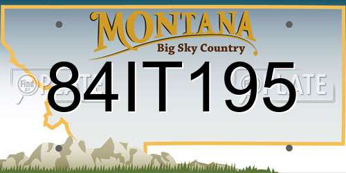84IT195 Montana License Plate