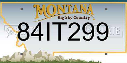 84IT299 Montana License Plate