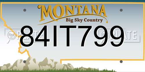 84IT799 Montana License Plate