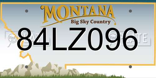 84LZ096 Montana License Plate