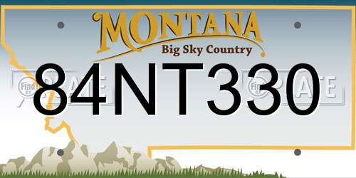 84NT330 Montana License Plate