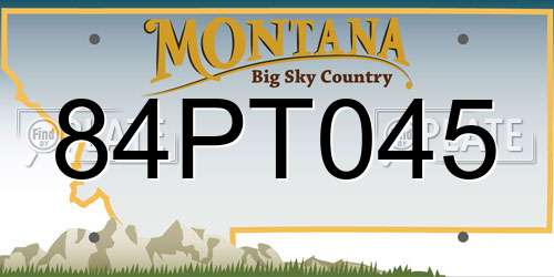 84PT045 Montana License Plate