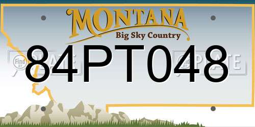 84PT048 Montana License Plate
