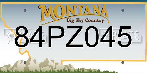 84PZ045 Montana License Plate