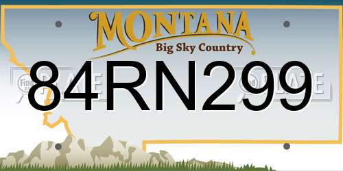 84RN299 Montana License Plate