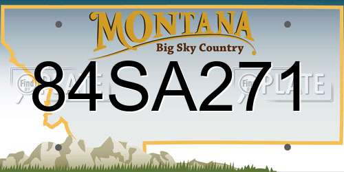 84SA271 Montana License Plate