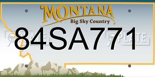 84SA771 Montana License Plate