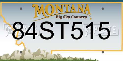 84ST515 Montana License Plate