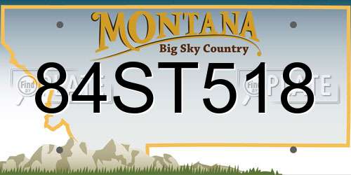 84ST518 Montana License Plate