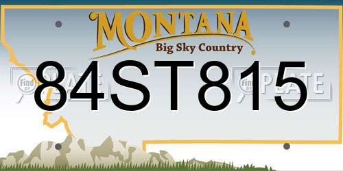 84ST815 Montana License Plate