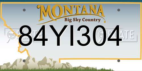 84YI304 Montana License Plate