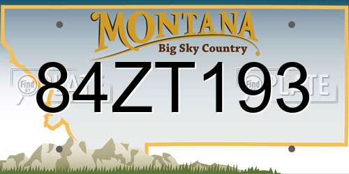 84ZT193 Montana License Plate