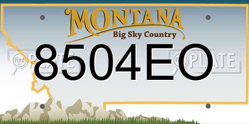 8504EO Montana License Plate