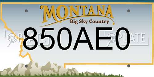850AE0 Montana License Plate