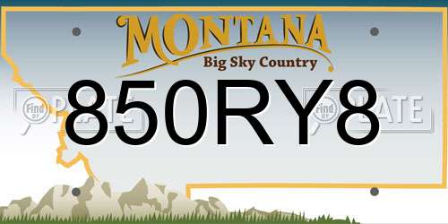 850RY8 Montana License Plate